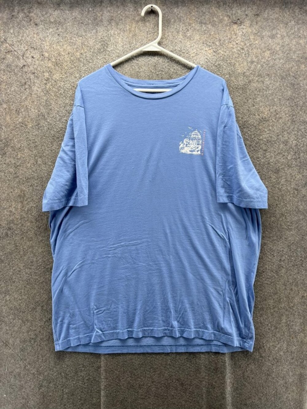 Travis Mathew Shirt Mens 2XL Blue City Graphic Tee Tagless Casual Soft Golf